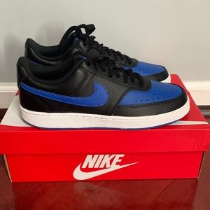 New Nike Court Vision Low Black Game Royal Mens Size 7.5